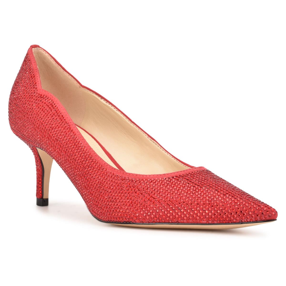 Nine West Abaline Rhinestone Pointy Puntera Rojas | 8641NVXAI