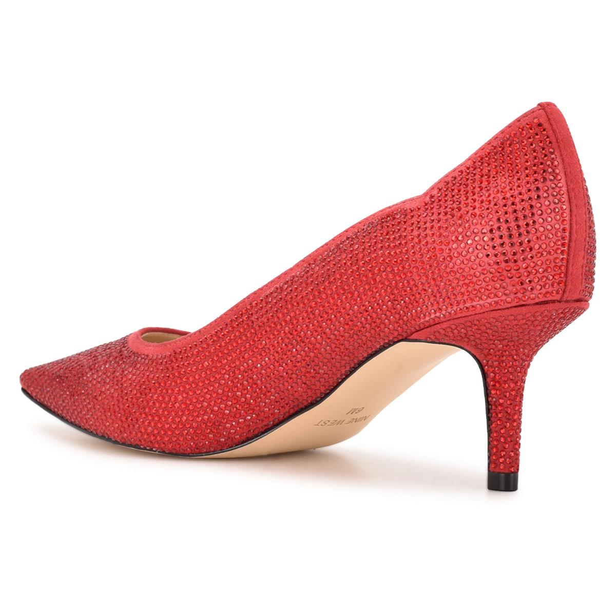 Nine West Abaline Rhinestone Pointy Puntera Rojas | 8641NVXAI