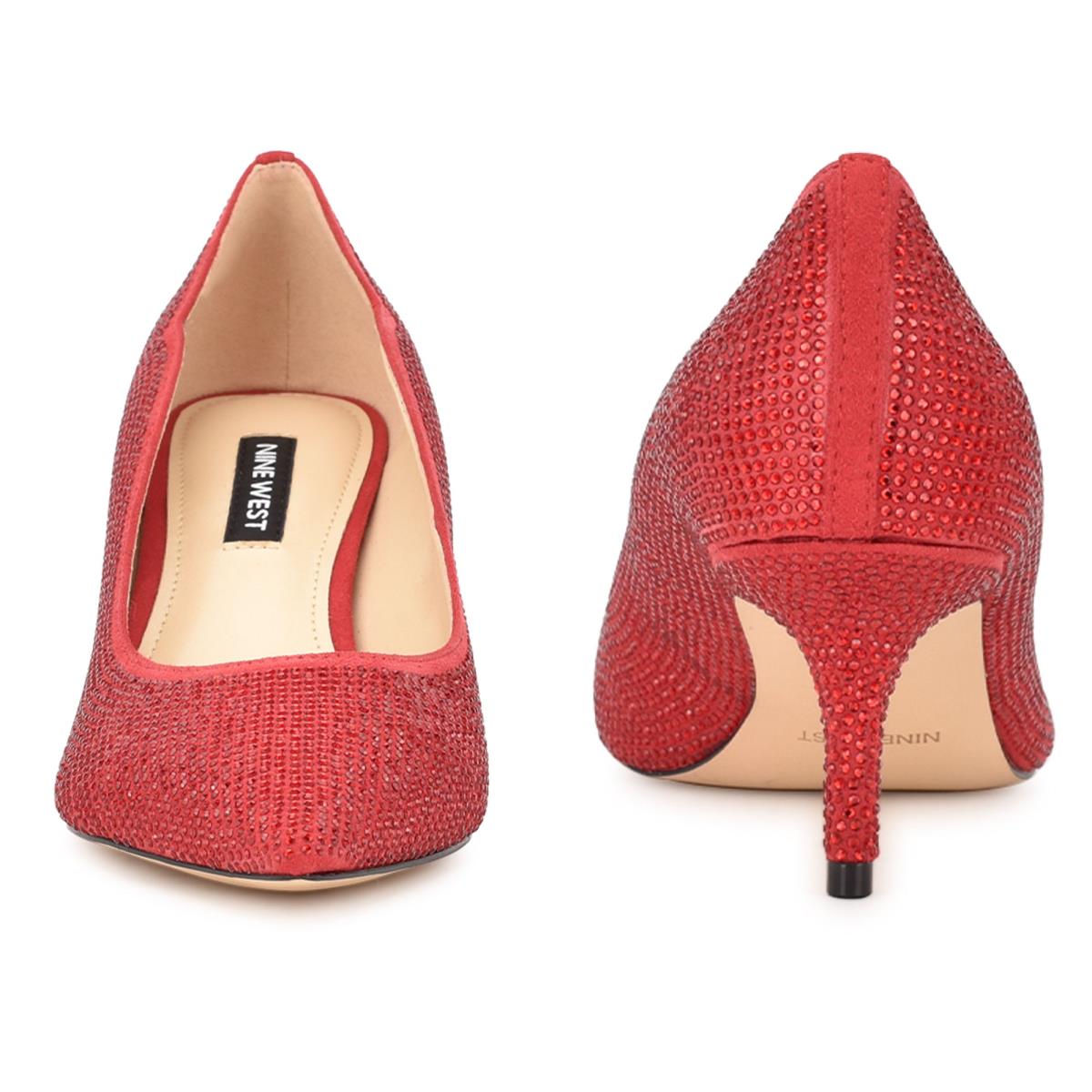 Nine West Abaline Rhinestone Pointy Puntera Rojas | 8641NVXAI