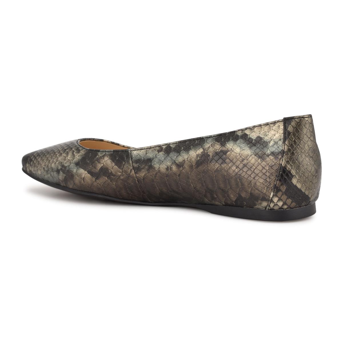 Nine West Alena Square-Puntera Gris Serpent | 4802TBLUQ