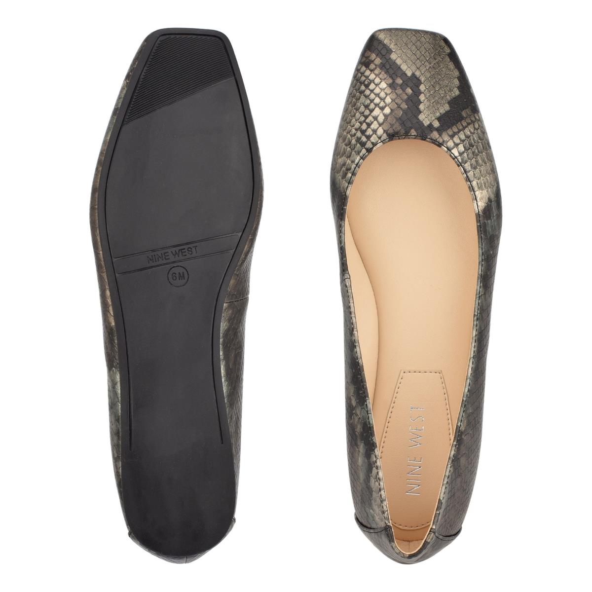 Nine West Alena Square-Puntera Gris Serpent | 4802TBLUQ