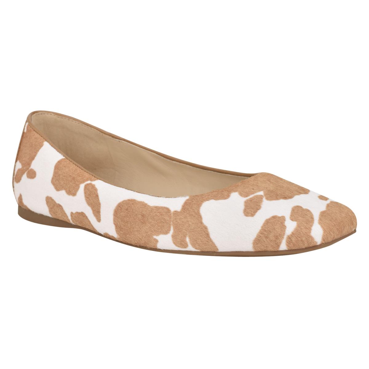 Nine West Alena Square-Puntera Marrones Blancas | 0167ROUZX