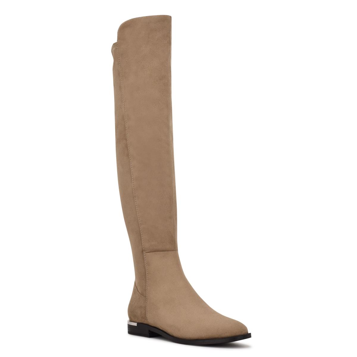 Nine West Allair Anchos Calf Over the Knee Marrones | 5231WEUYK