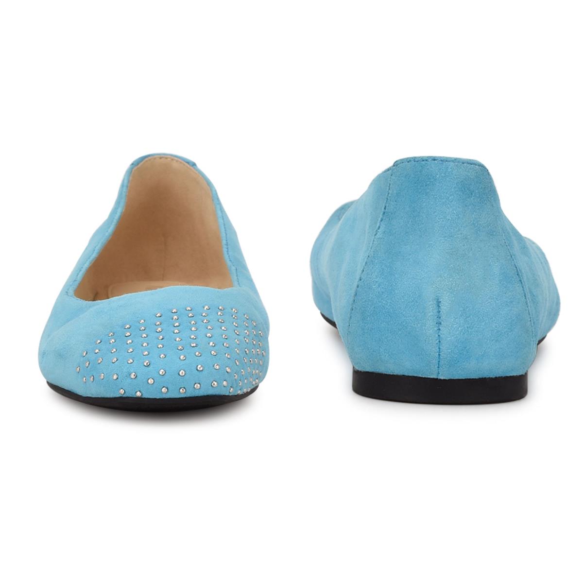 Nine West Aloha Studded Square-Puntera Azules Claro | 3915XPJAW