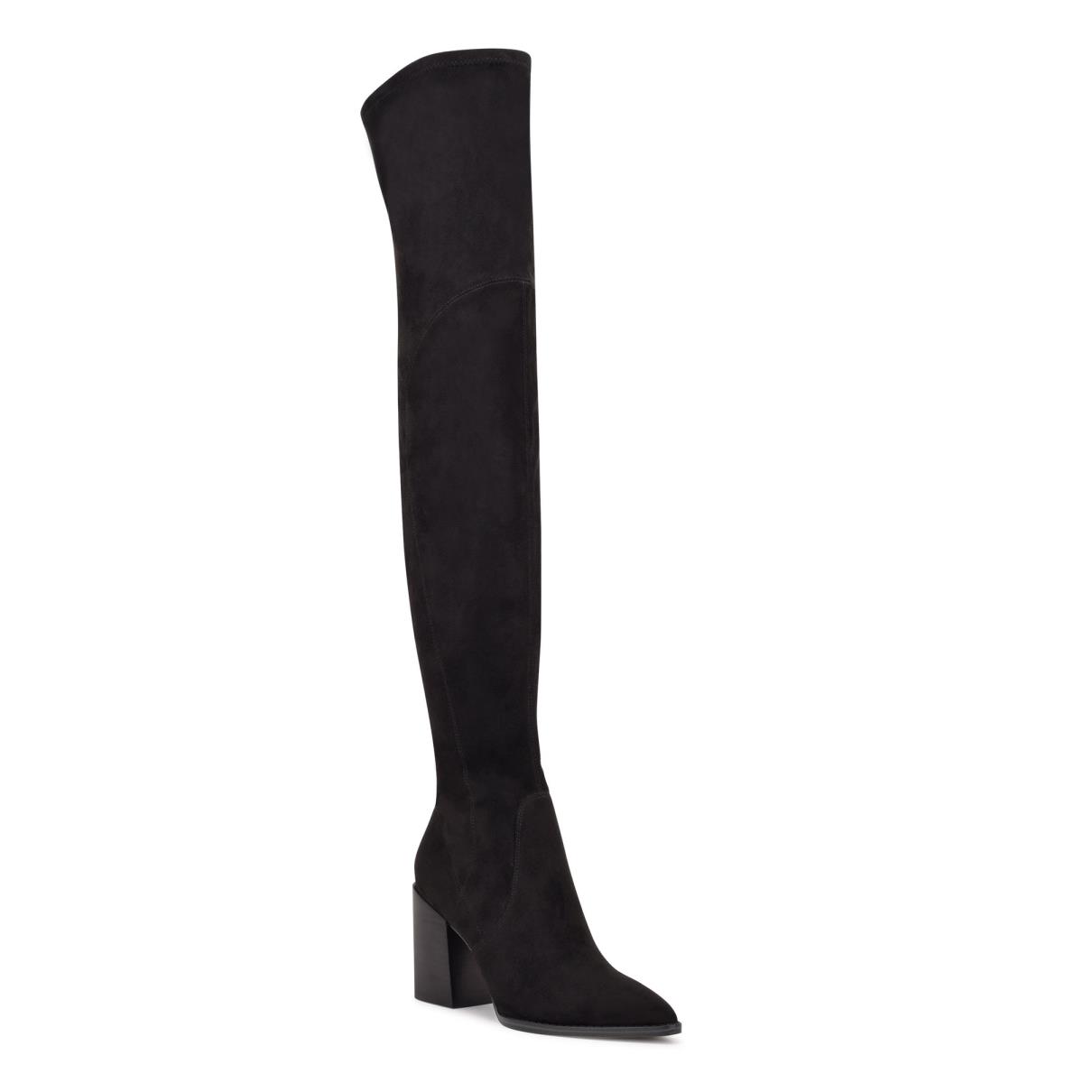 Nine West Barret Over The Knee Negras | 0192VQBPY