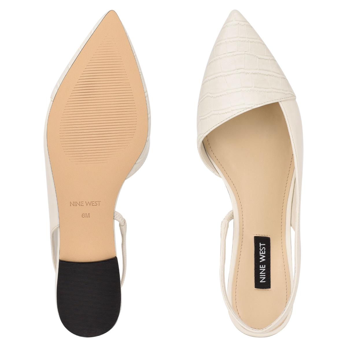 Nine West Beads Destalonadas Pointy Puntera Beige Creme | 8741WTFZC