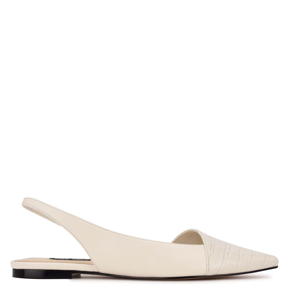 Nine West Beads Destalonadas Pointy Puntera Beige Creme | 8741WTFZC