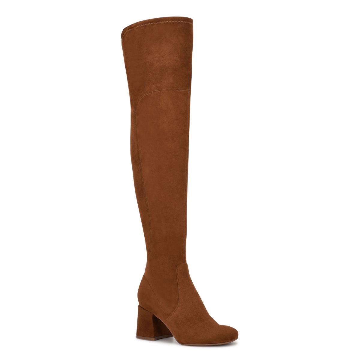 Nine West Blocky Over The Knee Marrones | 3647HOUTI