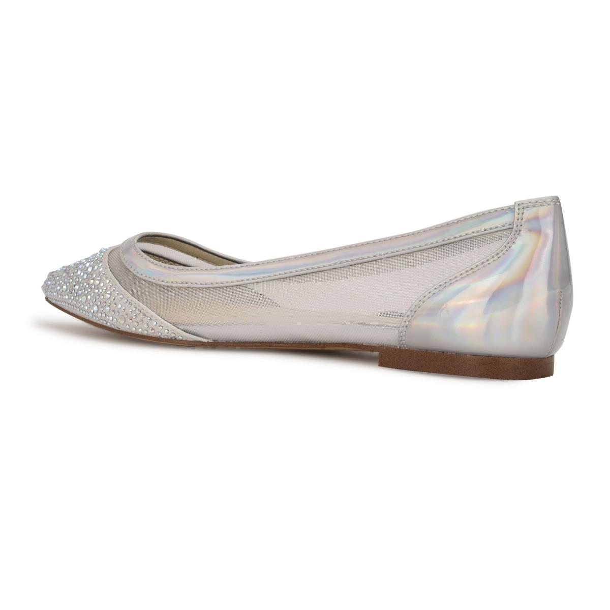 Nine West Bogus Pointy Puntera Beige Plateadas | 4273XSQEL