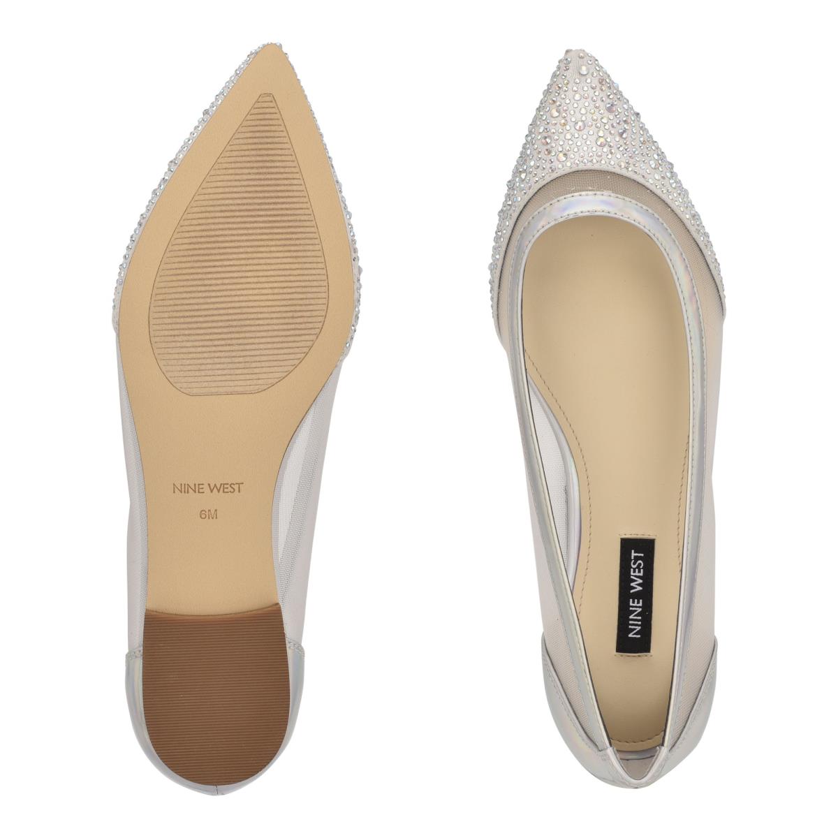 Nine West Bogus Pointy Puntera Beige Plateadas | 4273XSQEL