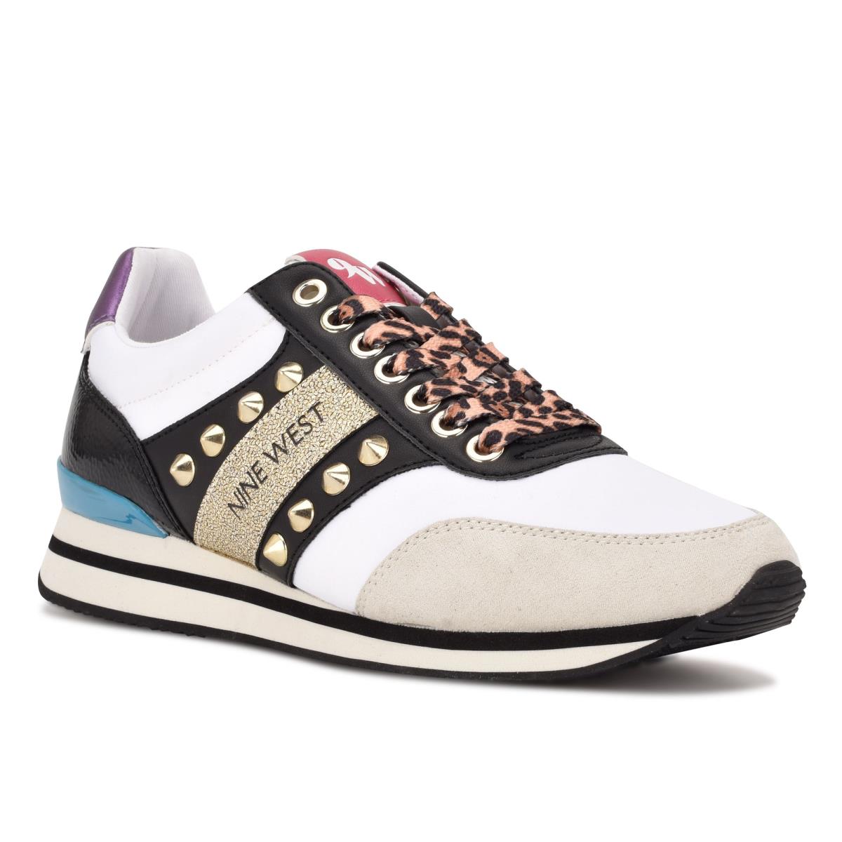 Nine West Bunnie Sneakers Doradas Blancas Negras | 9516OMSWD