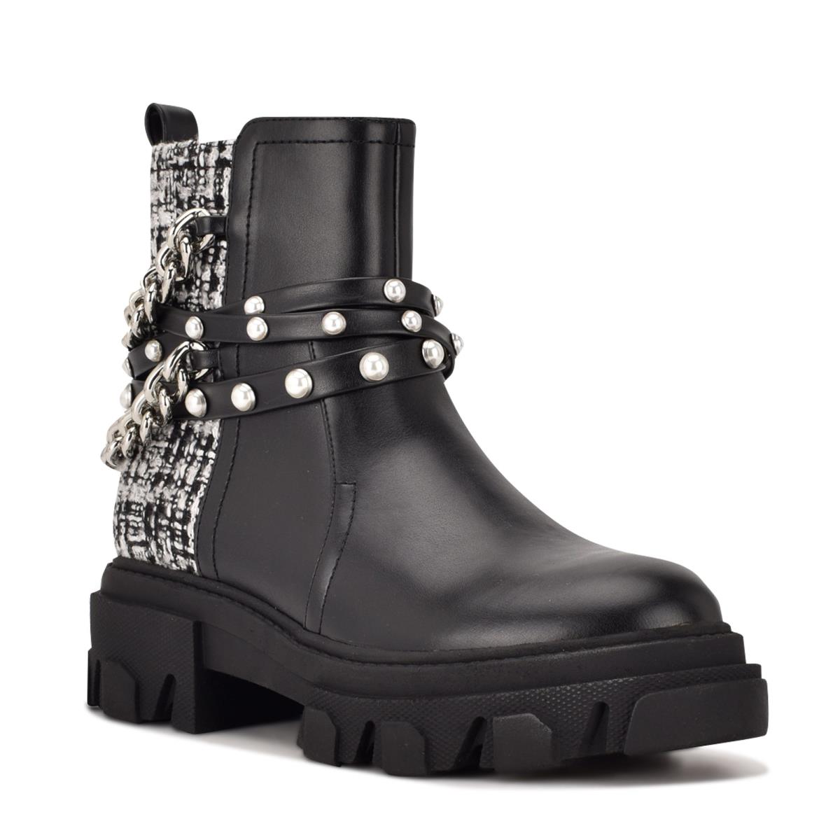 Nine West Cearlz Lug Sole Negras | 3975VDLOY