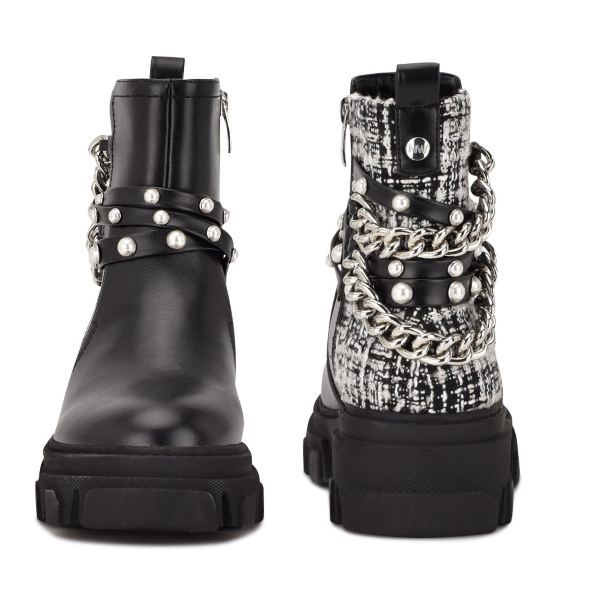 Nine West Cearlz Lug Sole Negras | 3975VDLOY