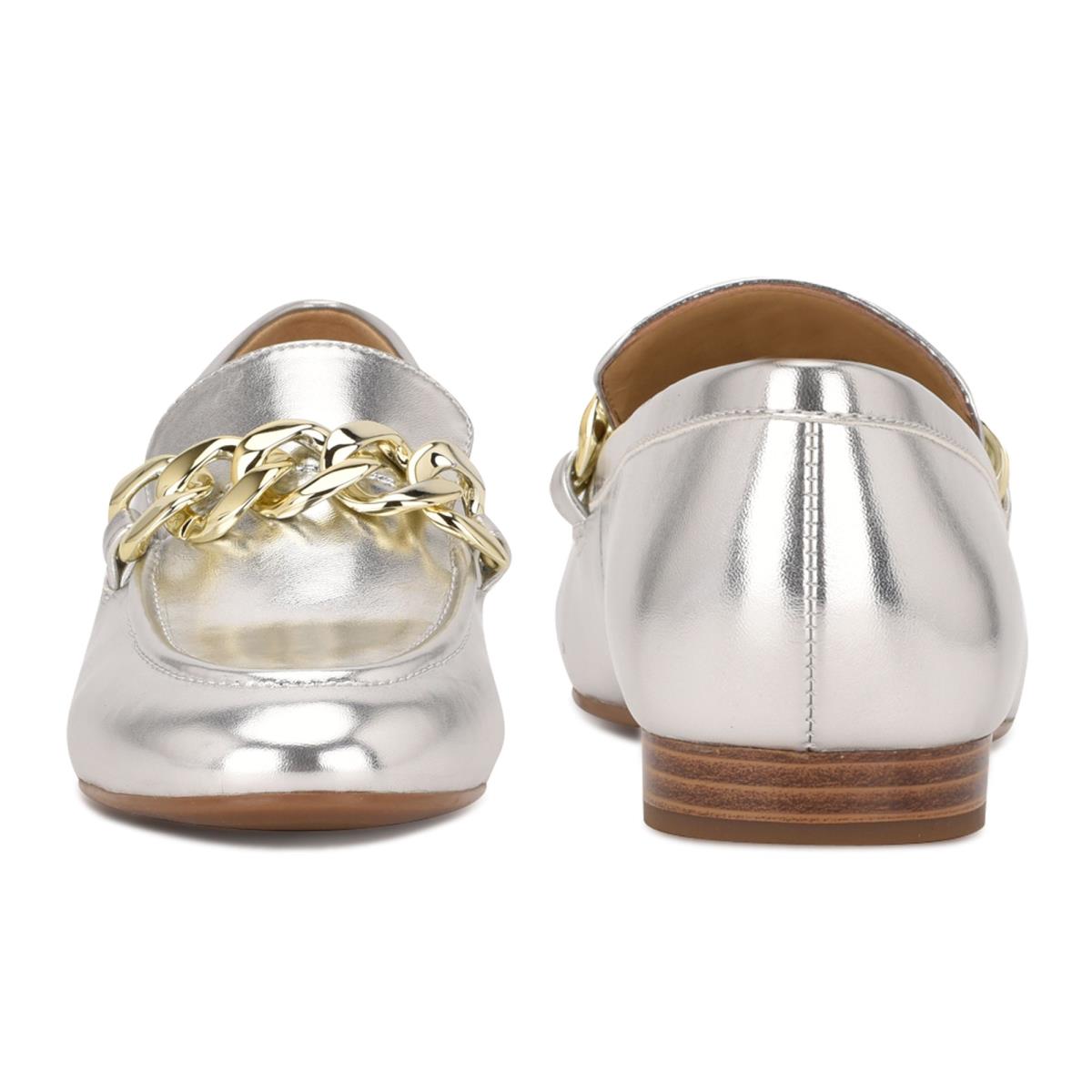 Nine West Chain Slip-On Plateadas | 9714ZROMG