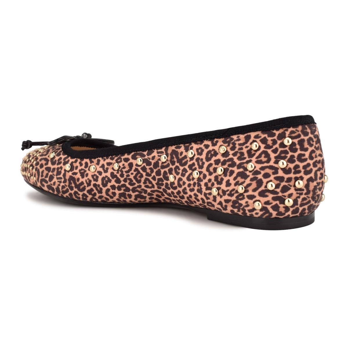 Nine West Curvy Studded Ballet Leopardo Marrones | 3597TYKCN