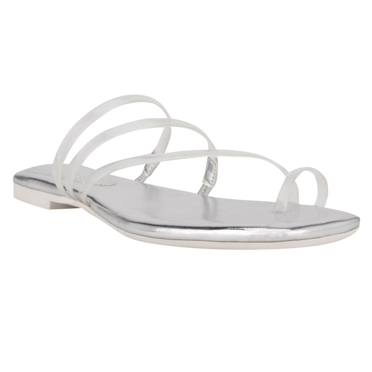 Nine West Darbie Planos Puntera Ring Plateadas | 0349YGTHV