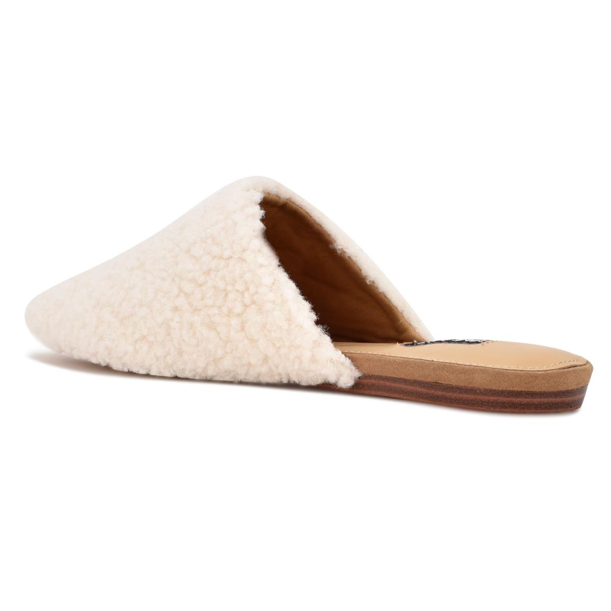 Nine West Furzy Pointy Puntera Creme | 5147ZPXYO