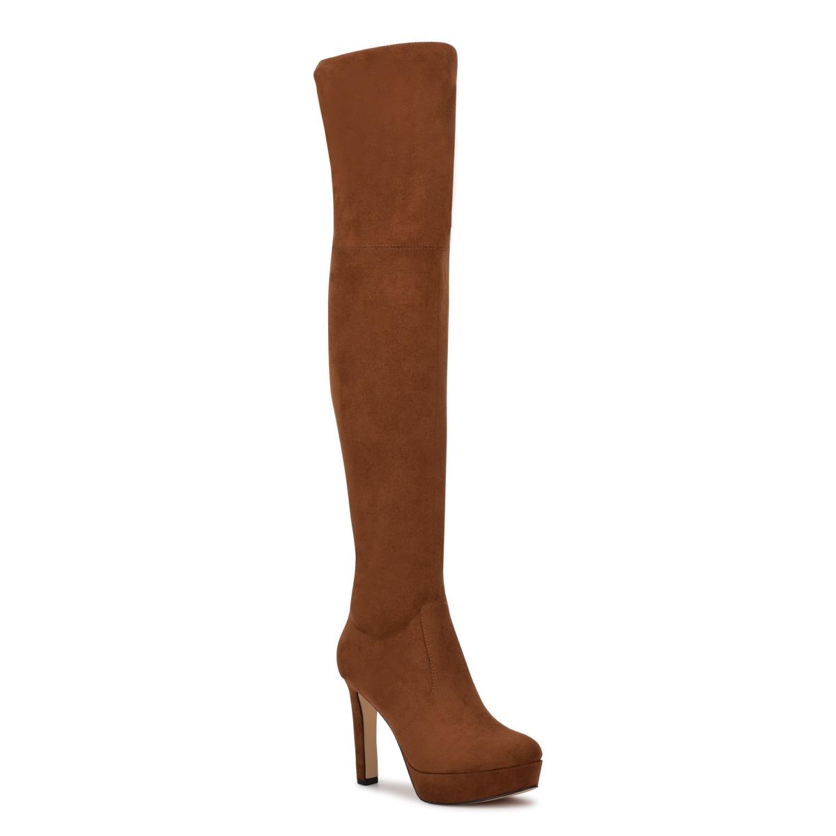 Nine West Gotcha Anchos Calf Over the Knee Marrones | 2174EXBNU