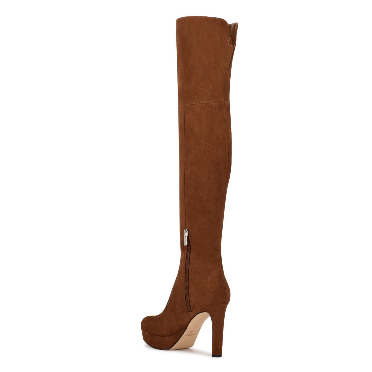 Nine West Gotcha Anchos Calf Over the Knee Marrones | 2174EXBNU