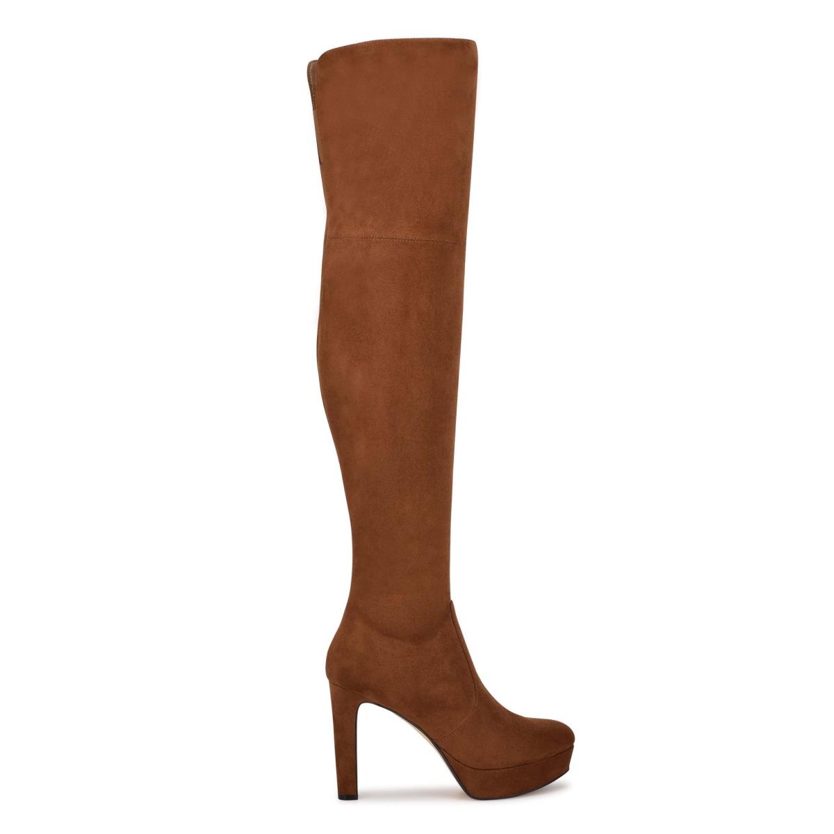 Nine West Gotcha Anchos Calf Over the Knee Marrones | 2174EXBNU