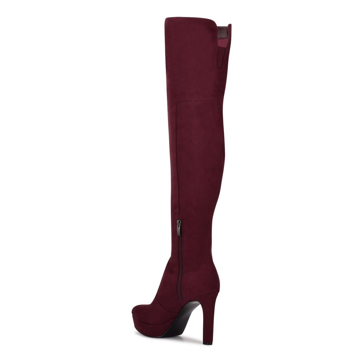 Nine West Gotcha Anchos Calf Over the Knee Burdeos | 8705ZQEFD