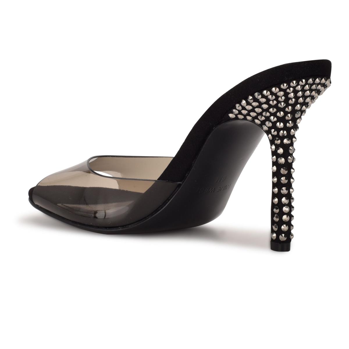 Nine West Ido Rhinestone Tacón Negras | 1290CSKBT