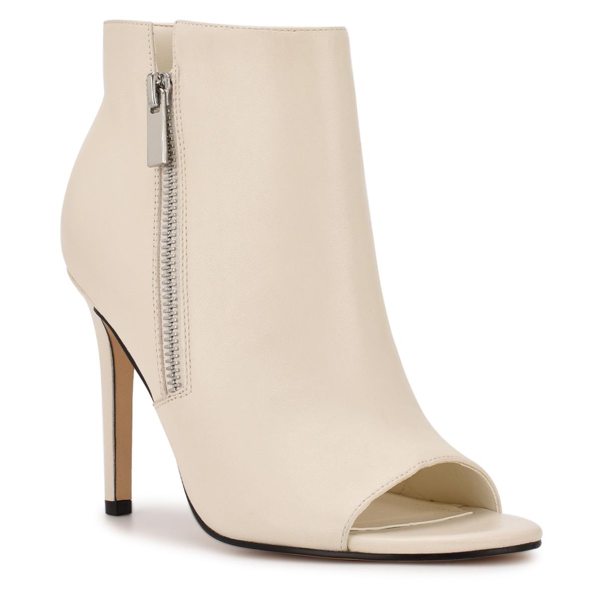 Nine West Izip Peep toe Creme | 4370WINGS