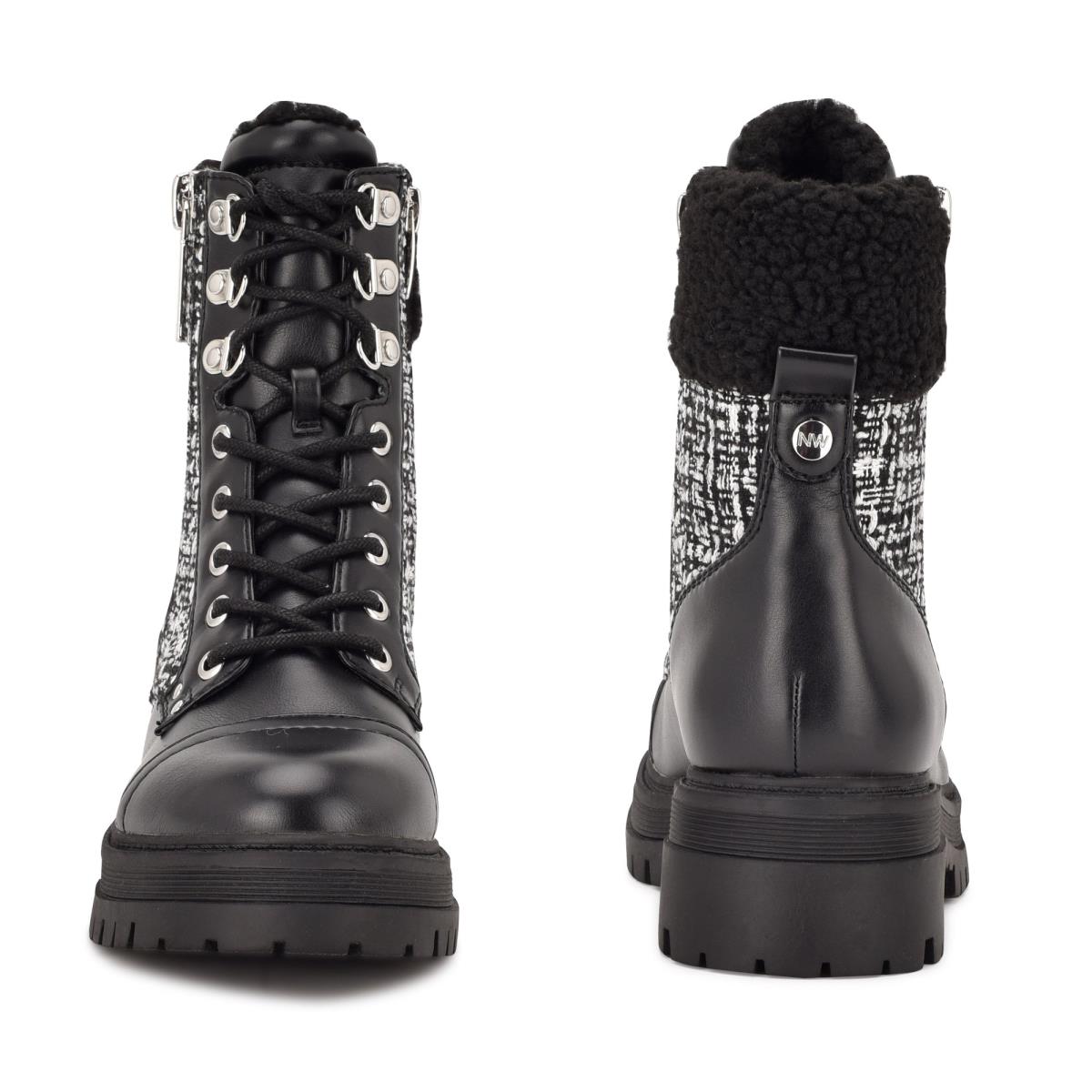 Nine West Pike Combat Lug Sole Negras | 3698LXBZC