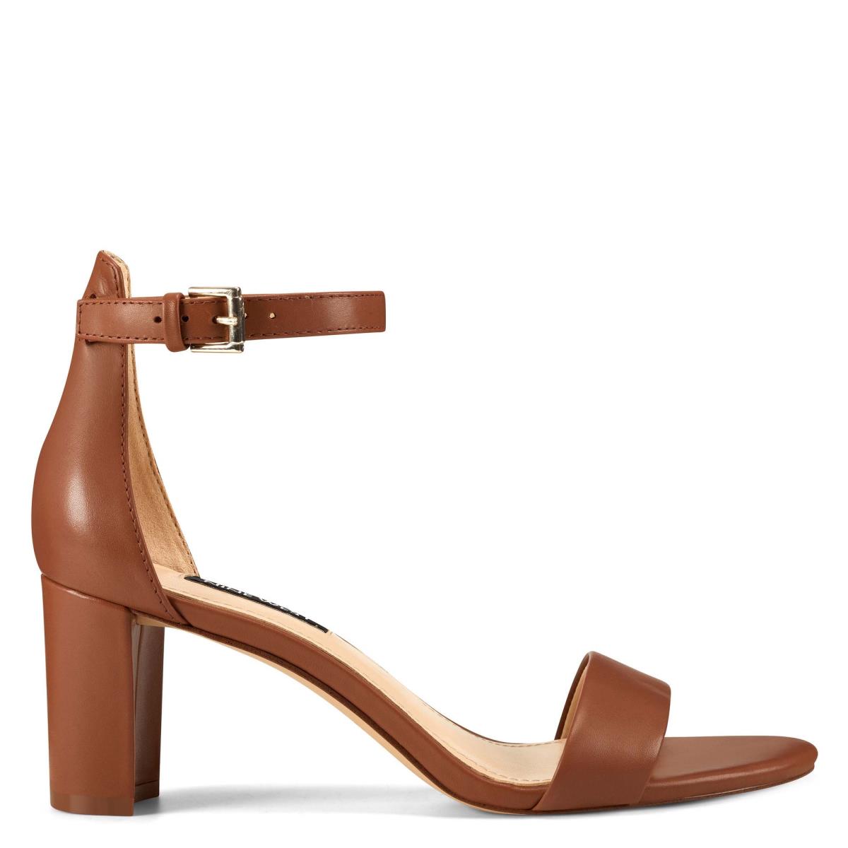 Nine West Pruce Ankle Correa Block Marrones Claro | 6927HTOVZ