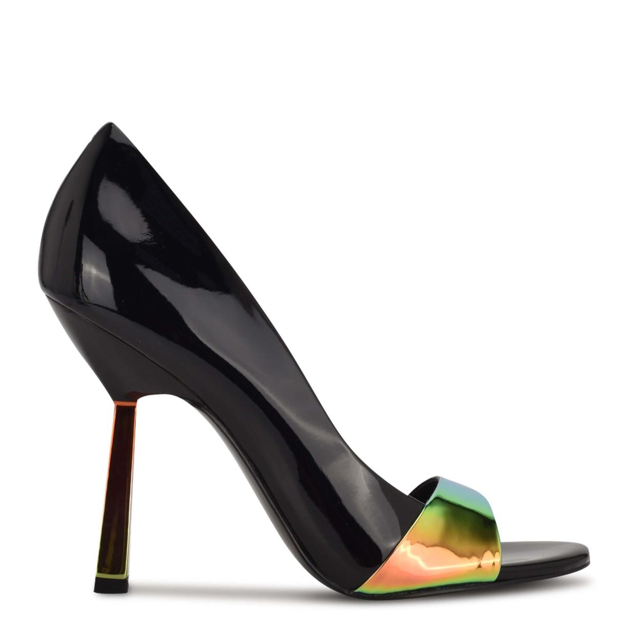 Nine West Saidso Open Puntera Negras Multicolor | 7419DCNYG