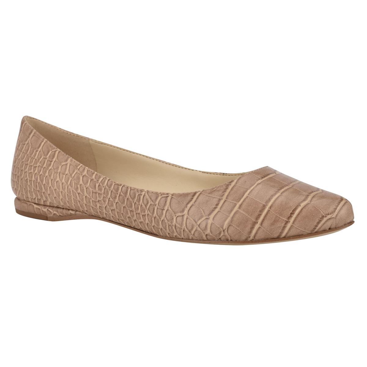 Nine West Speakup Almond Puntera Albaricoque Serpent | 1275JXRGA