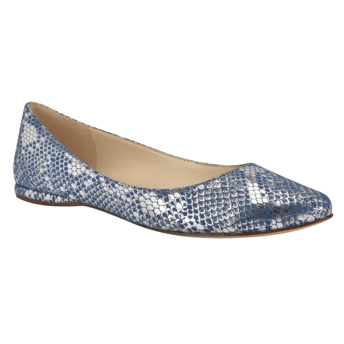 Nine West Speakup Almond Puntera Azules Serpent | 1389XQSVM