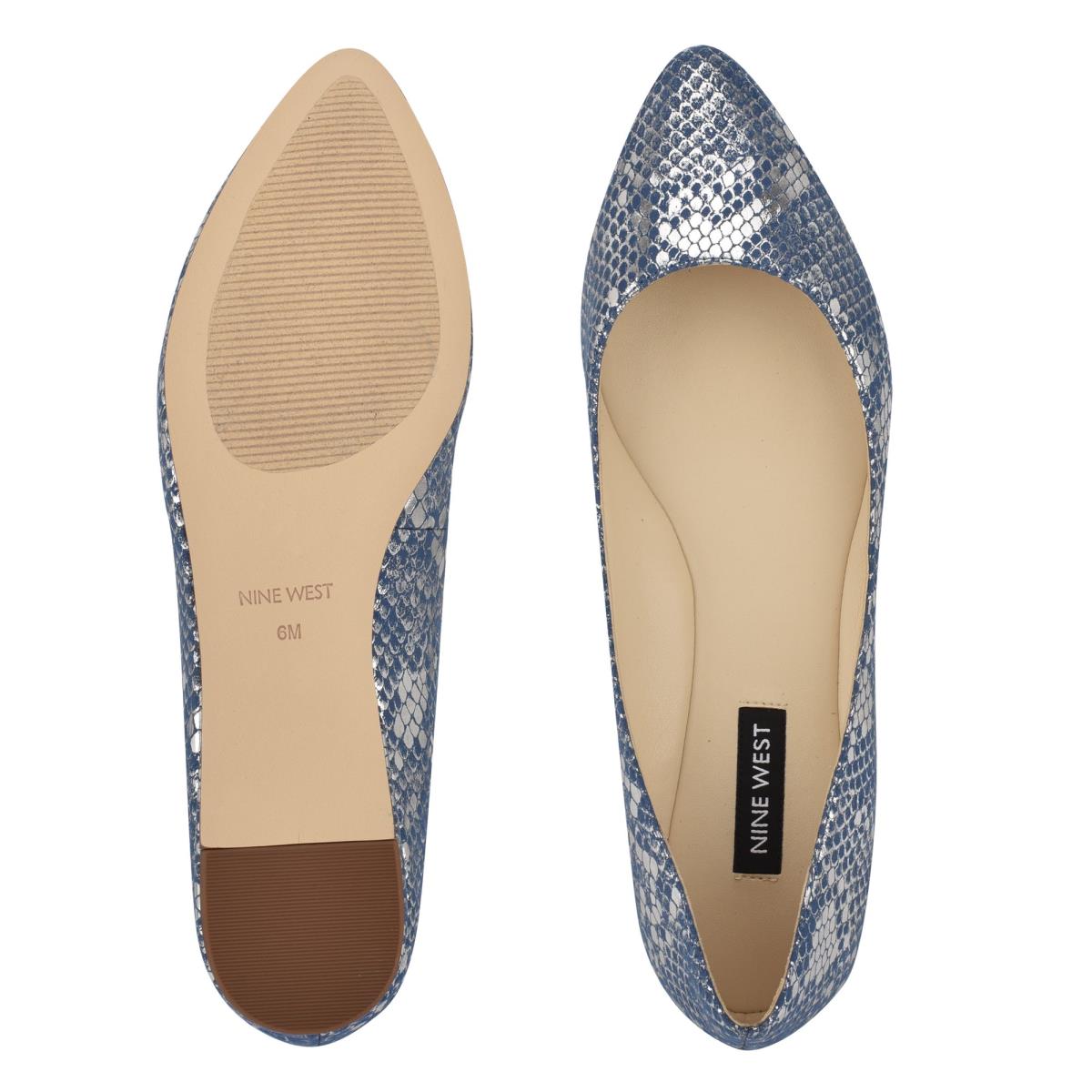 Nine West Speakup Almond Puntera Azules Serpent | 1389XQSVM