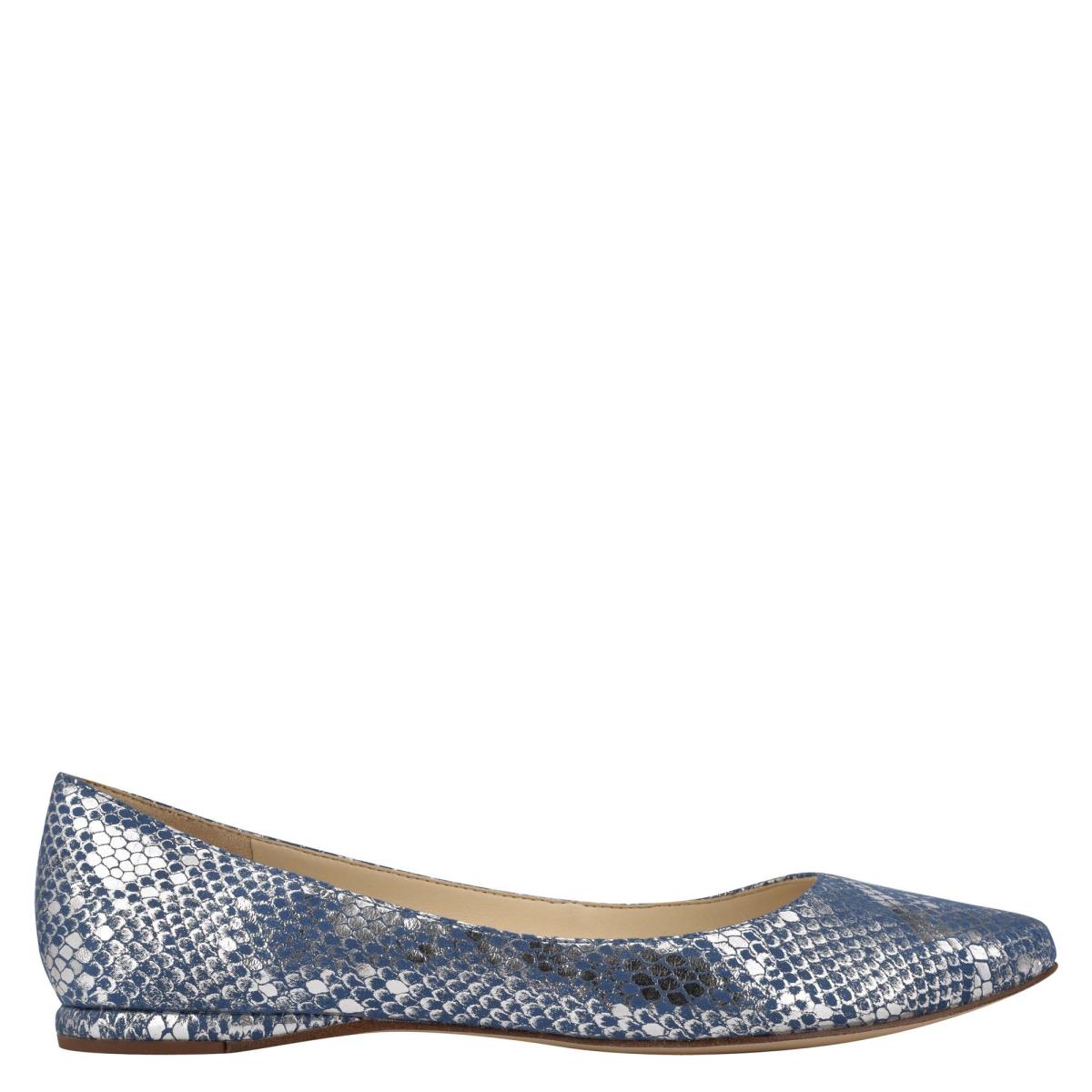 Nine West Speakup Almond Puntera Azules Serpent | 1389XQSVM