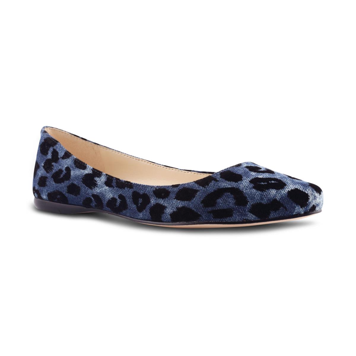 Nine West Speakup Almond Puntera Azules Leopardo | 2078JTBAO