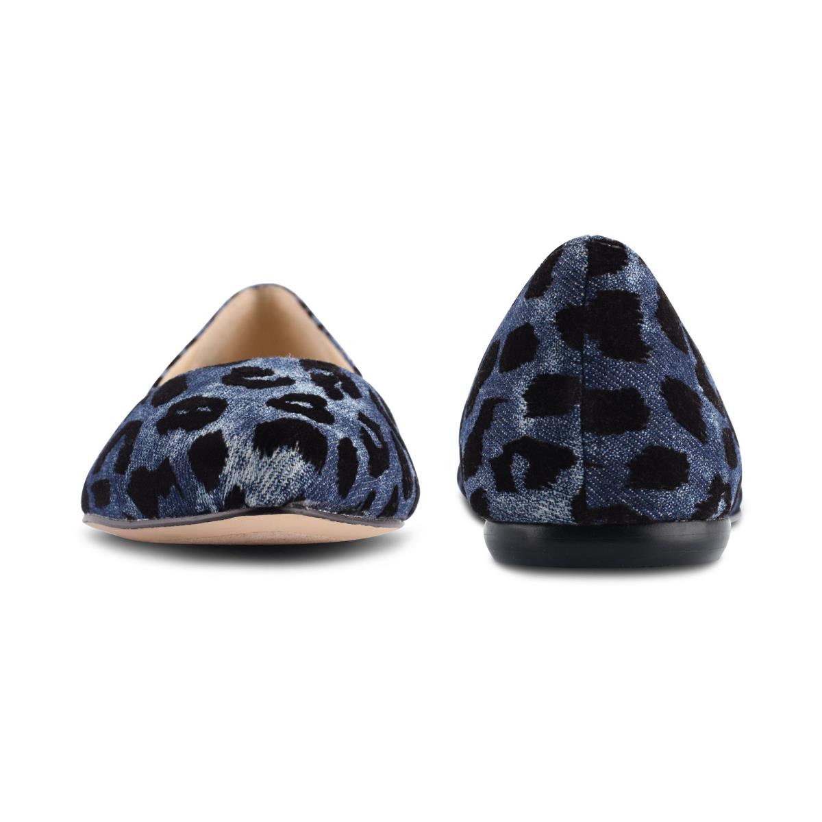 Nine West Speakup Almond Puntera Azules Leopardo | 2078JTBAO