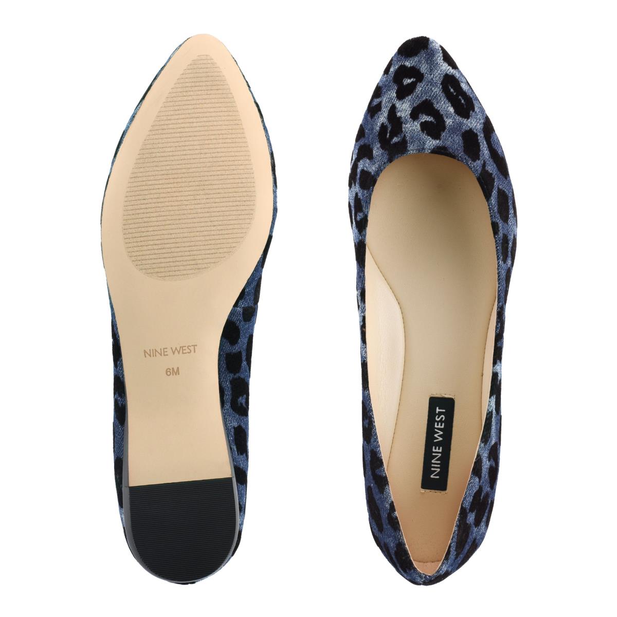 Nine West Speakup Almond Puntera Azules Leopardo | 2078JTBAO