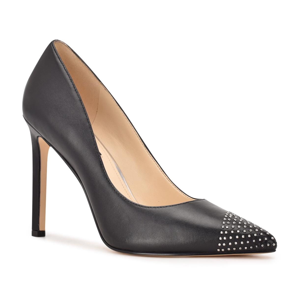 Nine West Tadaa Studded Pointy Puntera Negras | 7163FKRPX