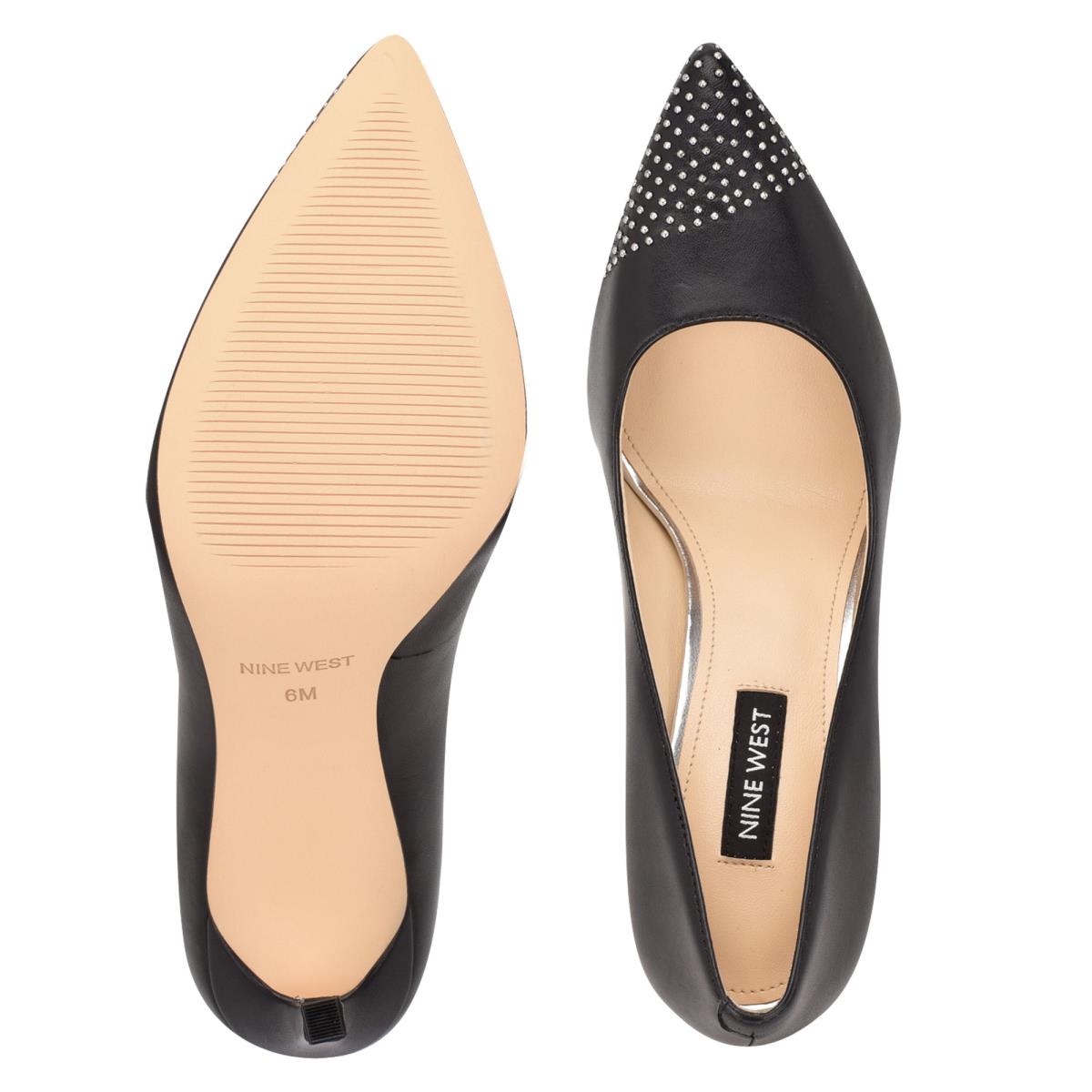 Nine West Tadaa Studded Pointy Puntera Negras | 7163FKRPX