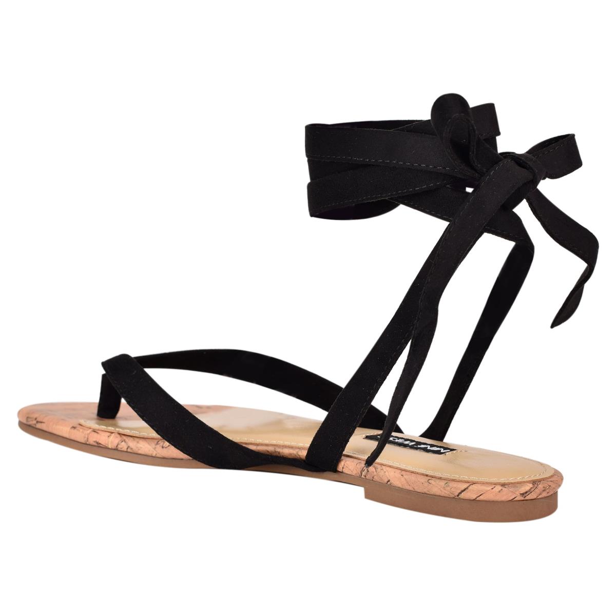 Nine West Tiedup Ankle Wrap Negras | 2746LXRCD