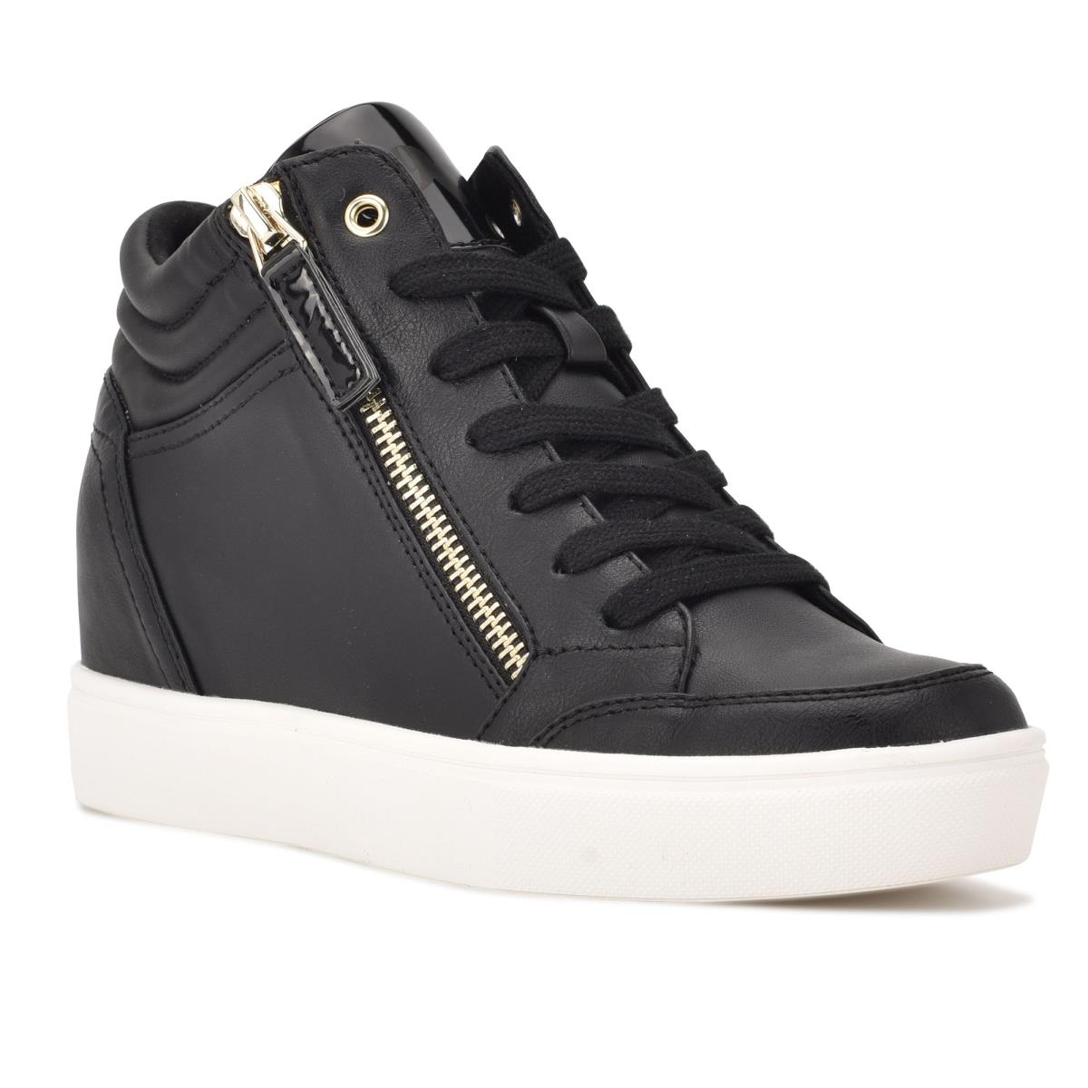 Nine West Tons High Top Hidden Wedge Sneakers Negras | 2530AWMNE