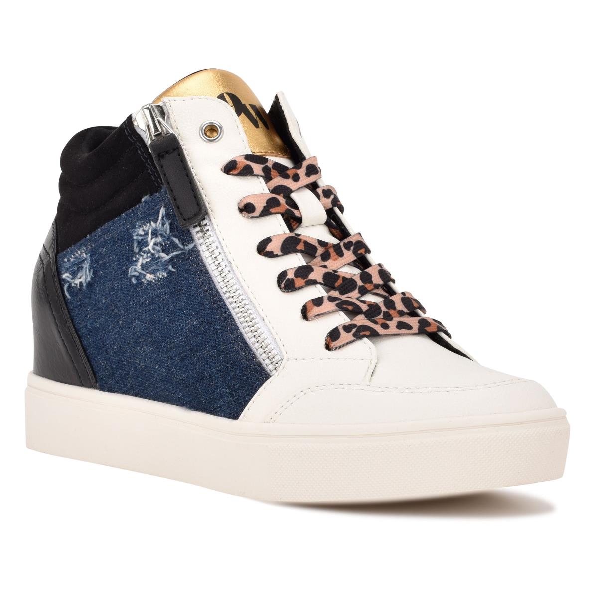 Nine West Tons High Top Hidden Wedge Sneakers Negras Azules | 4291ZUECX