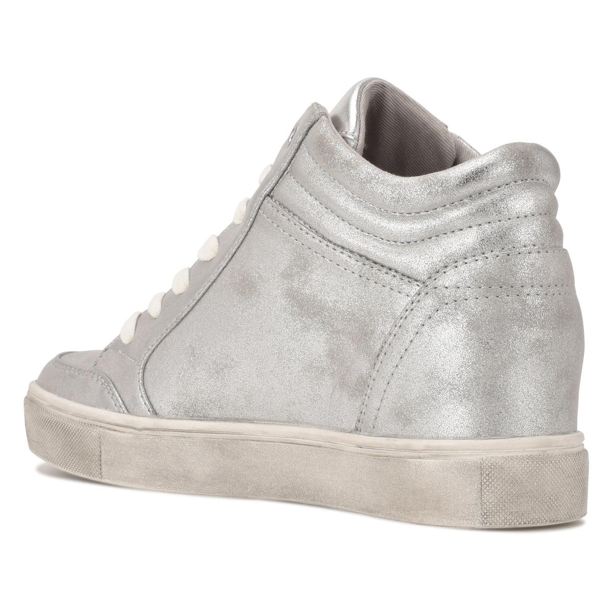 Nine West Tons High Top Hidden Wedge Sneakers Plateadas | 8413SPODT