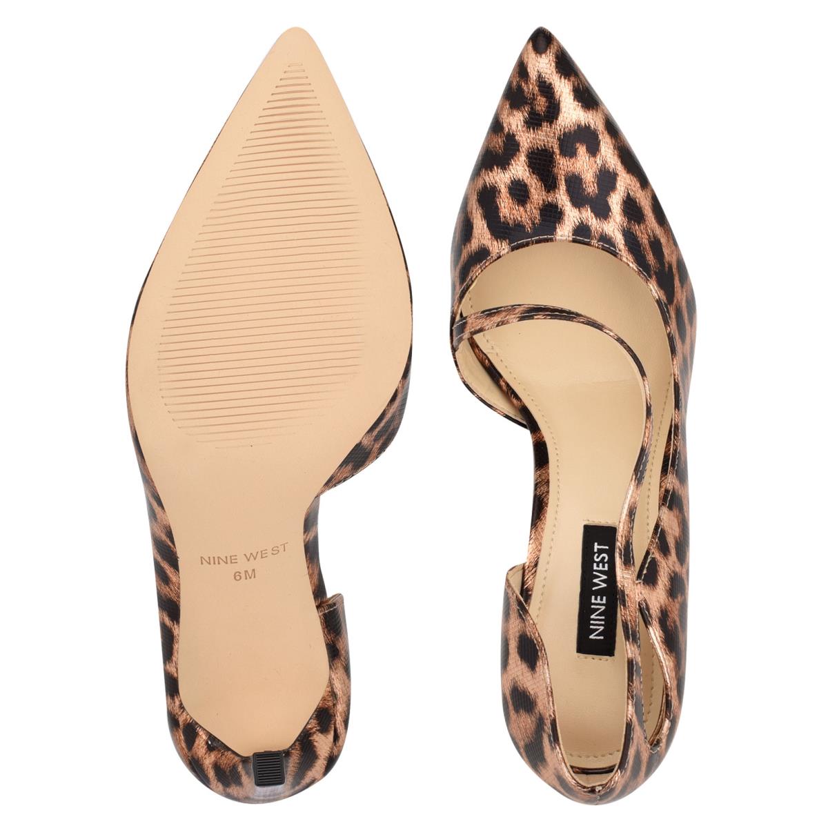 Nine West Twirl Pointy Puntera Leopardo | 7359MVOTR