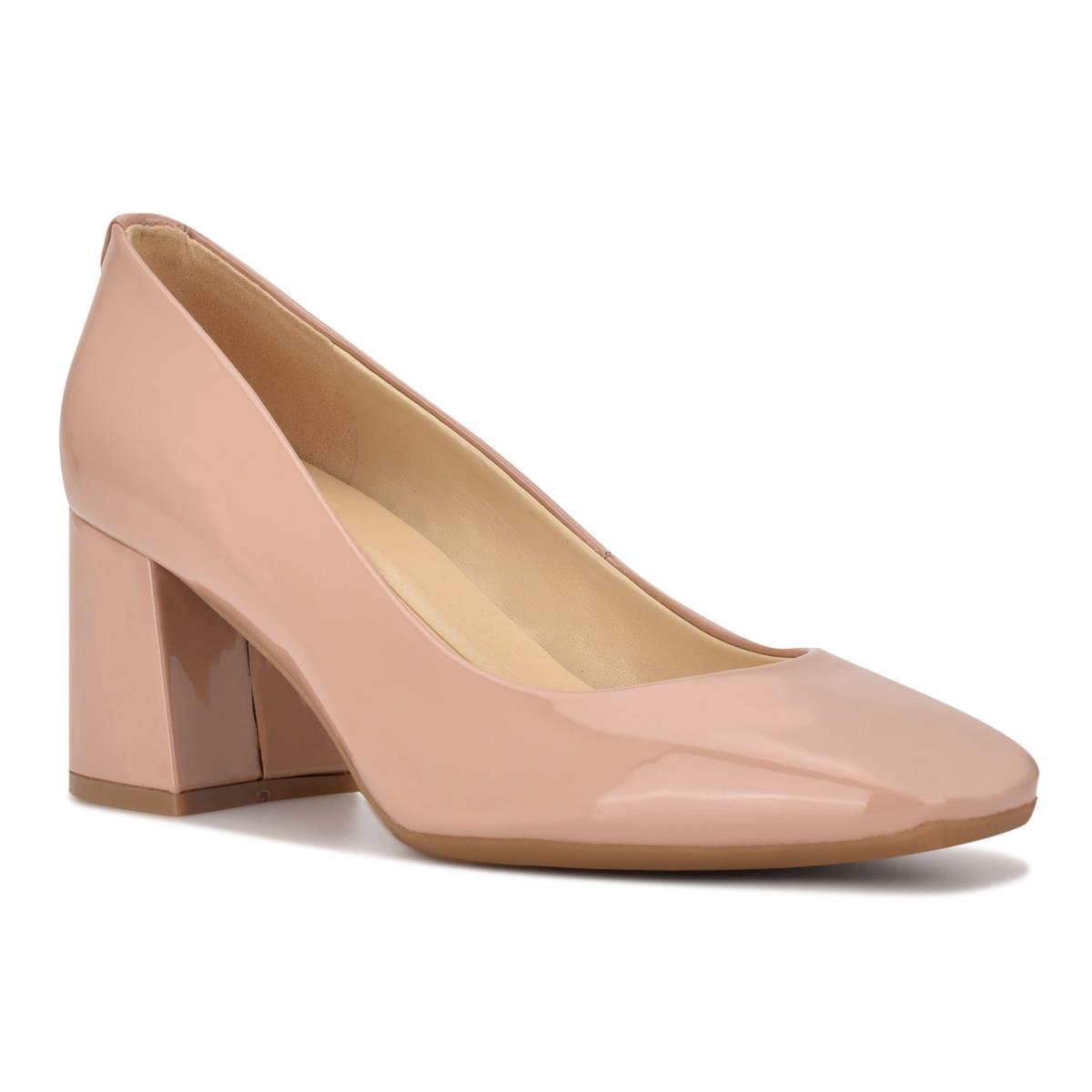 Nine West Vibe 9x9 Block Heel Beige | 2183ZPOXR