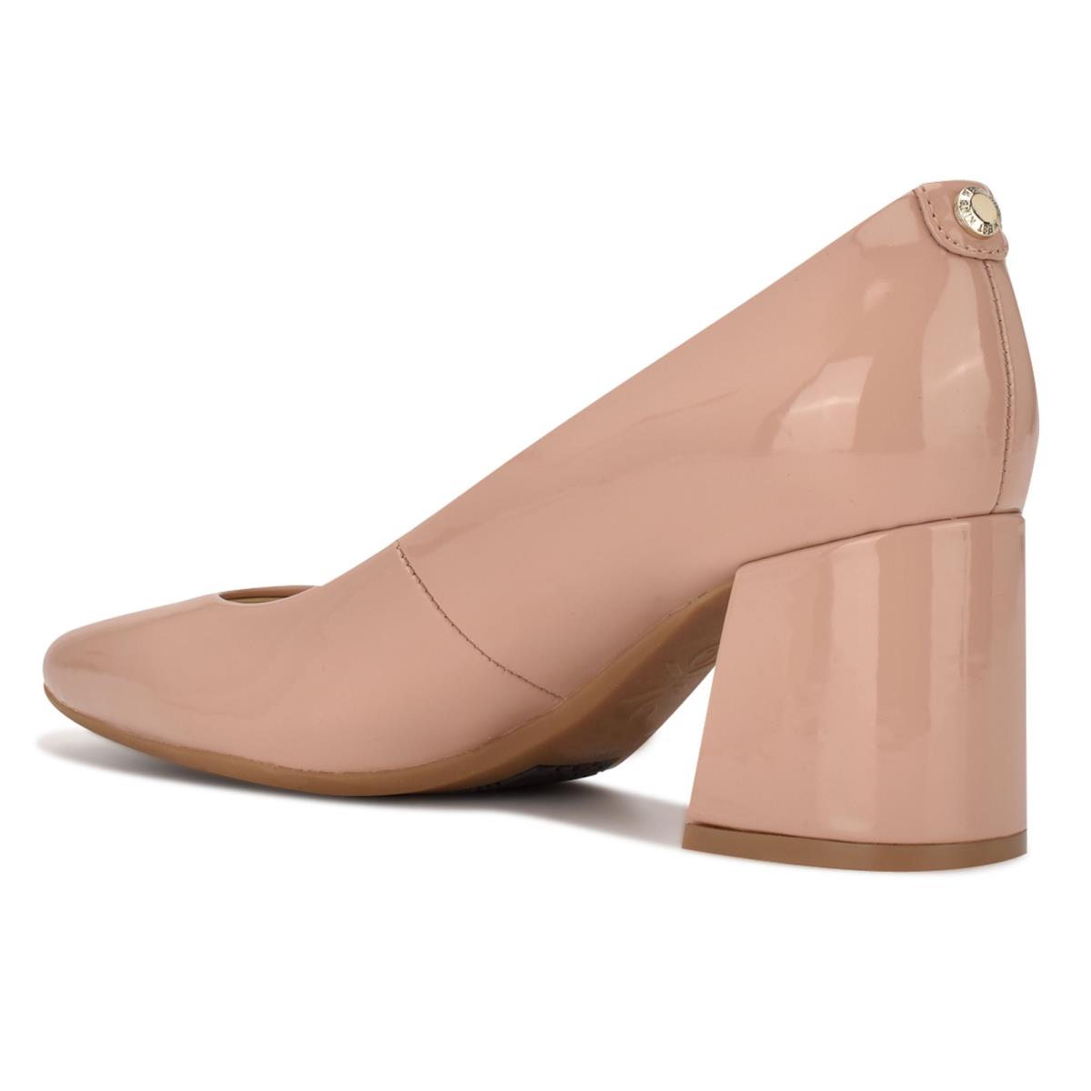 Nine West Vibe 9x9 Block Heel Beige | 2183ZPOXR