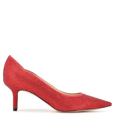 Nine West Abaline Rhinestone Pointy Puntera Rojas | 8641NVXAI