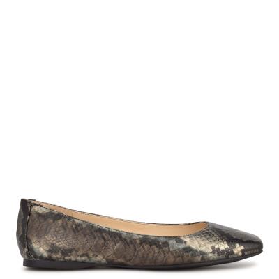 Nine West Alena Square-Puntera Gris Serpent | 4802TBLUQ