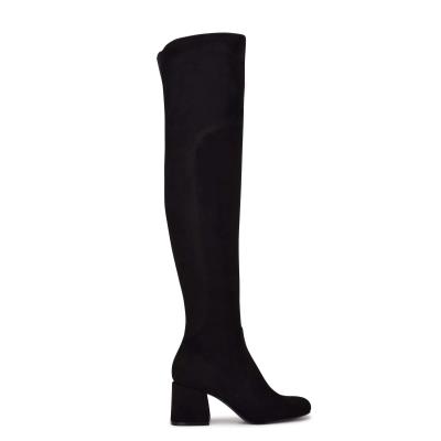 Nine West Blocky Over The Knee Negras | 0695EMJBN