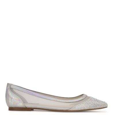 Nine West Bogus Pointy Puntera Beige Plateadas | 4273XSQEL